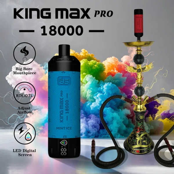 Wholesale BREZE BS King Max Pro 18000 Puffs Disposable Vape Pen with Mesh Coil 24ml Capacity and LED Display Nicotine 0 1 2 14