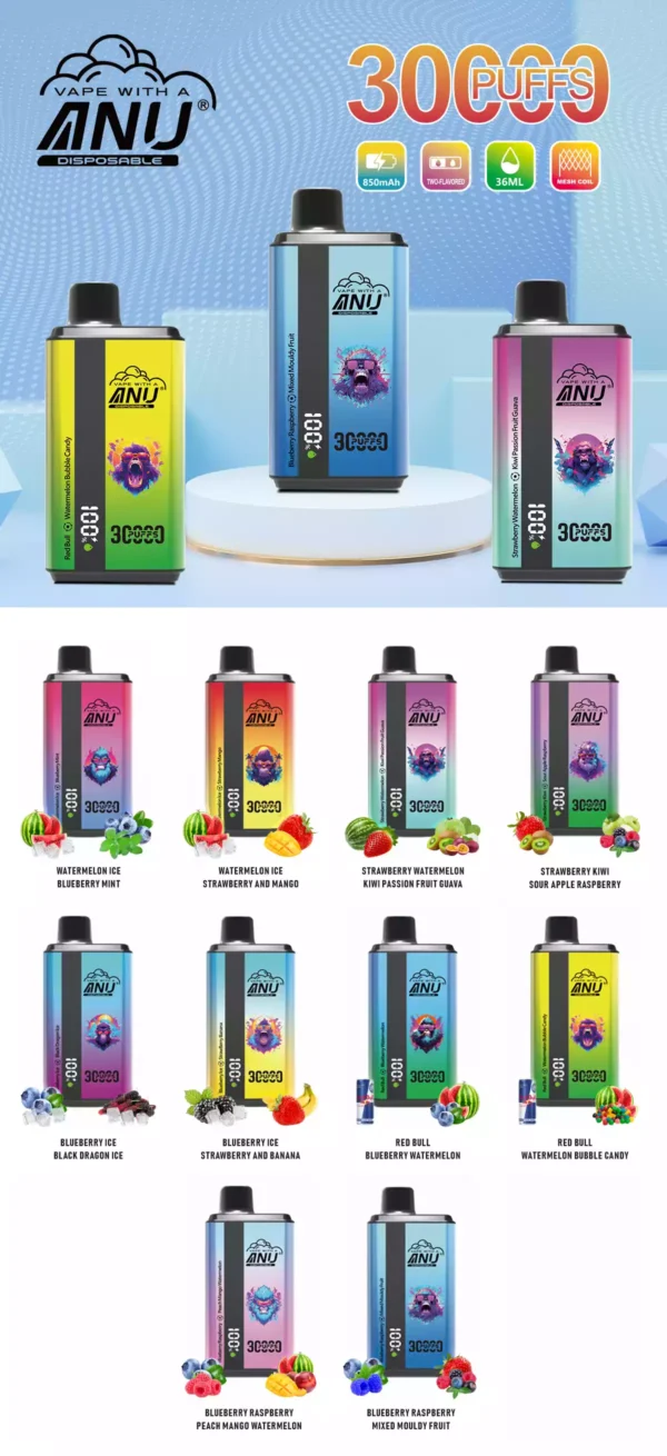 New product release ANU Double Flavor 30000 Puffs Disposable Vapes in Bulk from the Factory with New Flavor Experiences Wholesale (6)